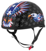 Skid Lid Lethal Threat USA America US Eagle Low Profile DOT Half Helmet Beanie