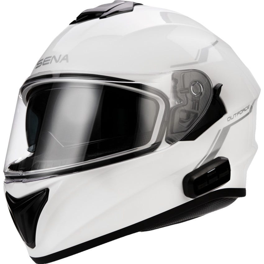 Sena Outforce Glossy White Bluetooth 5.0 Intercom 5.0 Fullface Helmet