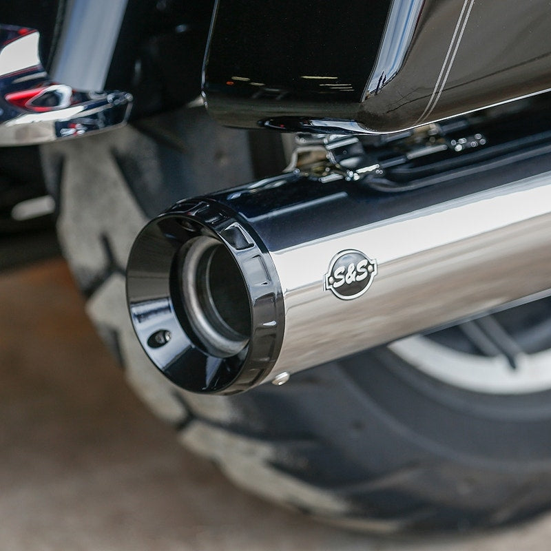 S&S Cycle 550-0991 Show Chrome GNX 4.5" Slip-On Mufflers Harley FL Touring M8