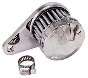 Custom Engine Chrome Crankcase Breather Filter Assembly for Harley Fits 3/8" ID Hose