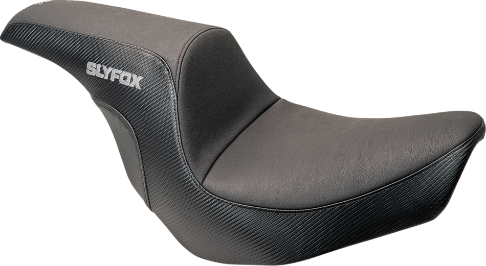 Slyfox Gray Logo Lowrider Drifter Seat 4 Harley 18-24 FXLR/FLSB