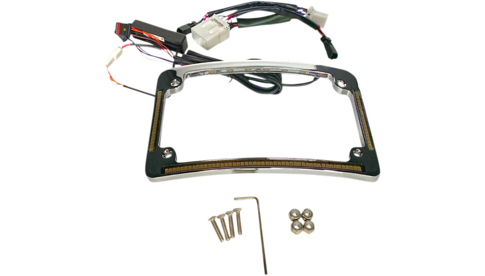 CD LED All-in-1 Signal Radius License Plate Frame 4 Harley FLHT/R 99-17