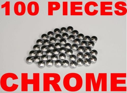 Custom Chrome 100 Pcs 1/4 Bolt Covers for Harley or Metric Models