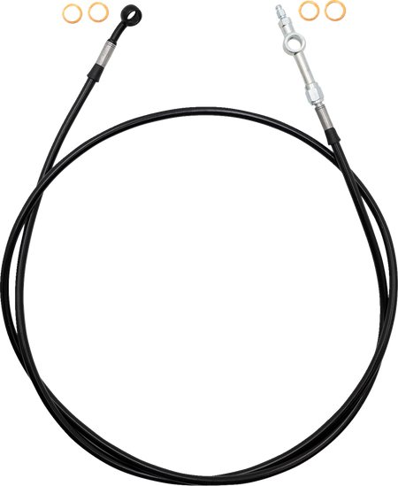 FBI Fat Baggers EZ Install Brake Line for 2008-2026 Harley-Davidson Touring - FLTR '08-'13 / FLHR '08-'13 / Black Braid / 64"