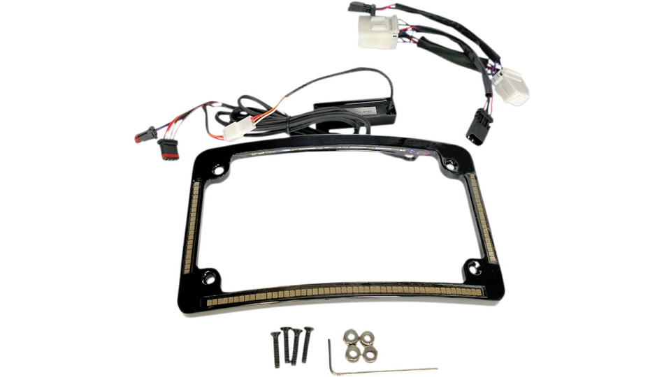 CD LED All-in-1 Signal Radius License Plate Frame 4 Harley FLHT/R 99-17
