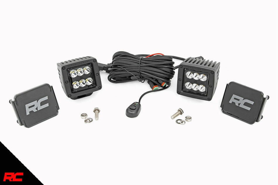 Rough Country 70903BL 36W Black Series CREE LED Square Cubes Pods Lights Pair