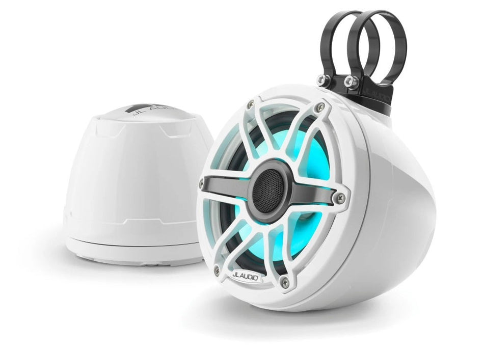 JL Audio 6.5-Inch Enclosed Coaxial System W/LED Gloss White Enclosure Sport Grille