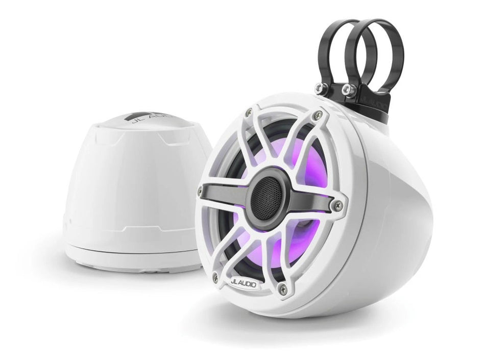 JL Audio 6.5-Inch Enclosed Coaxial System W/LED Gloss White Enclosure Sport Grille