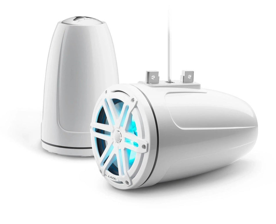 JL Audio 7.7-Inch Enclosed Tower Coaxial System Gloss White W/RGB LED Sport Grille