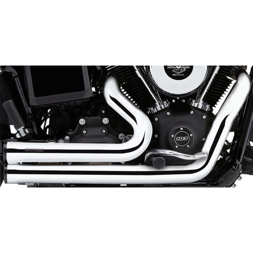Cobra USA 6791 Chrome Speedster Short Exhaust w/ Race Pro Tips Harley Softail 12-17