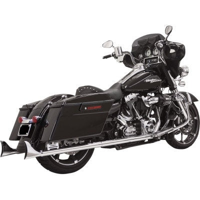 Bassani 1F27E33 Chrome 33" Fishtail Slip On Mufflers w/ Baffle H-D Touring 95-16