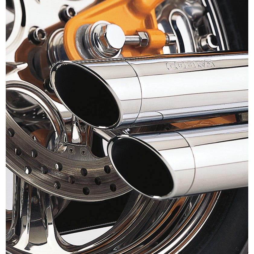 Cobra 6855 Chrome Speedster Slashdown Exhaust for Harley Dyna FXD 91-05 Models