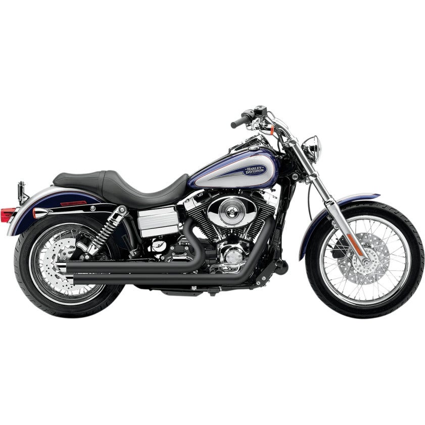 Cobra 6858B Black Speedster Slashdown Exhaust for Harley Dyna FXD 12-16 (excl FLD)