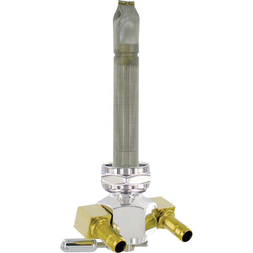 Pingel Power-Flo Aluminum Dual Outlet Reserve Fuel Valve 22mm 90° 4 Harley