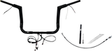 FBI Fat Baggers Wired 1-1/2" Flat Top Handlebar Kits for FLH/X '21-'22 - Black / 12"