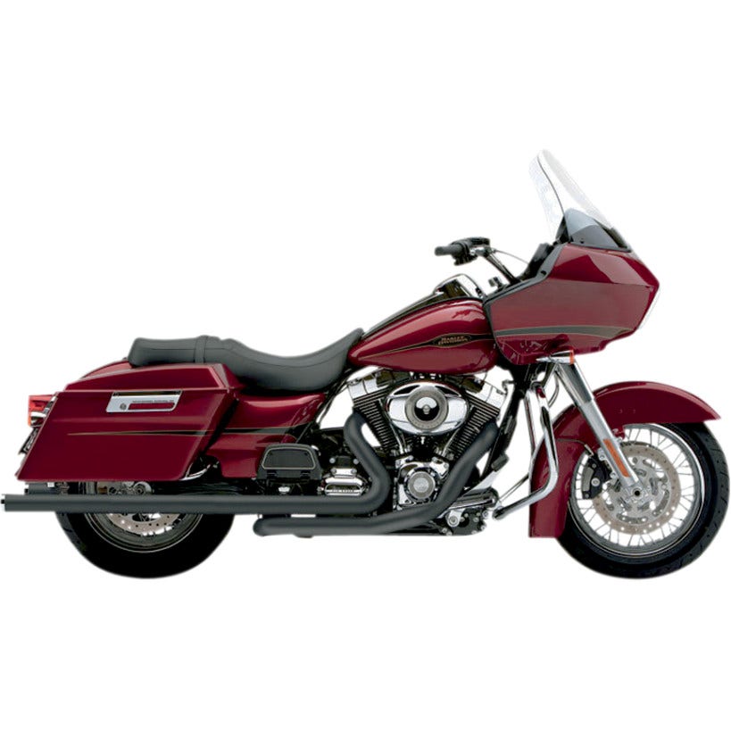 Cobra 6973B Black Speedster Duals Full System Exhaust w/ PowerPort Harley FLH/T 10-16