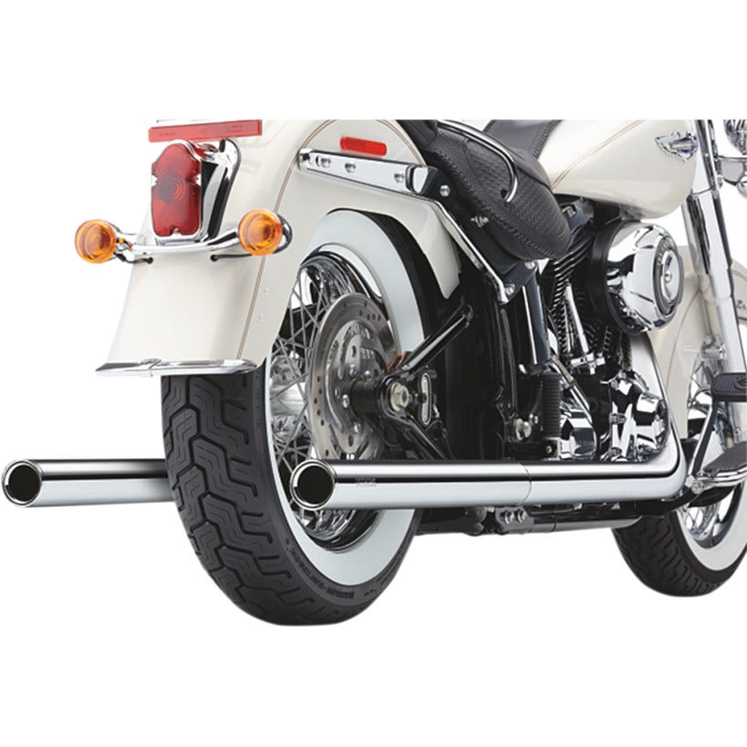 Cobra 6986 Softail Dual Chrome Exhaust w/ Billet Tips Harley Softail FX /FLST 12-16