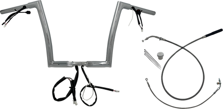 FBI 1-1/4" EZ Flat Top Pre-Wired Handlebars for 24-25 FLTRX, 23-25 FLTRXSE - Chrome / 12"