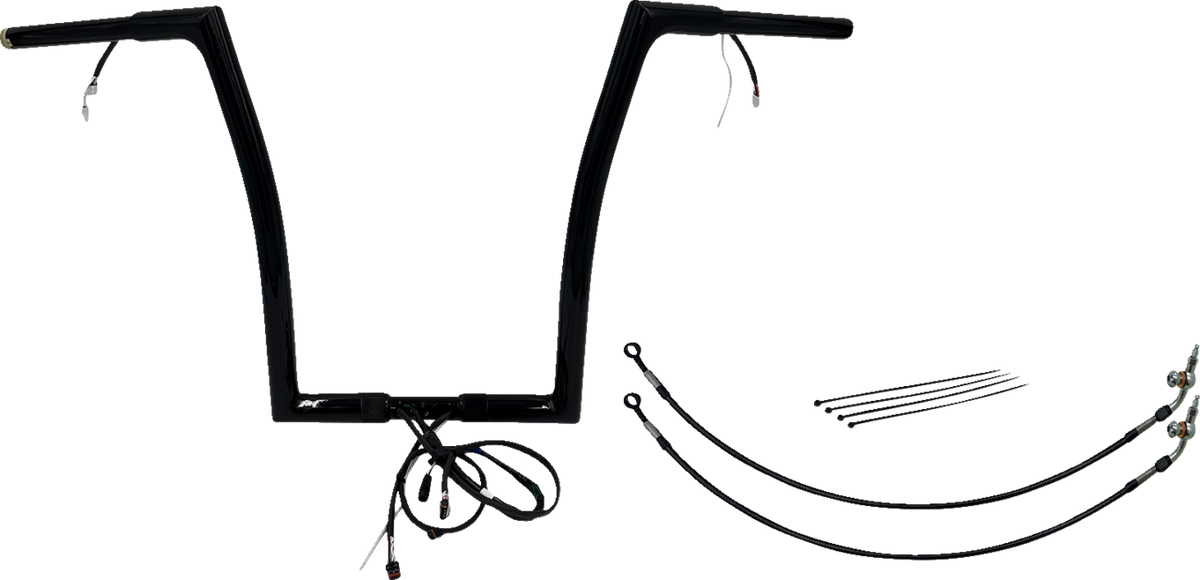 FBI Fat Baggers Wired 1-1/4" Flat Top Handlebar Kits for 15 FLTRX/S - Black / 16"