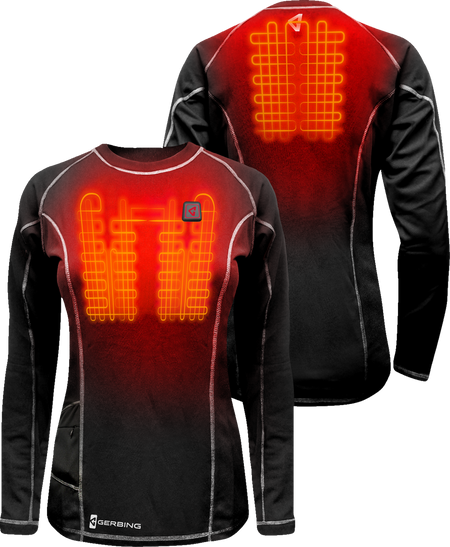 Gerbing Heated Clothing Womens 7V Battery Powered Heated Base Layer Shirt - Black