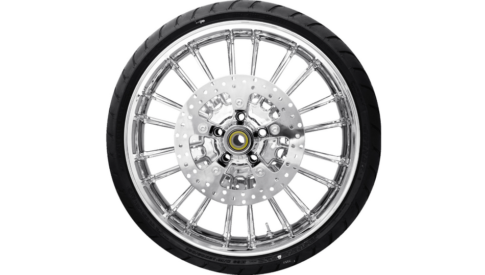 Coastal Moto 3D Chrome Atlantic Front Wheel W/ Dunlop Tire for 08-23 FLH/T