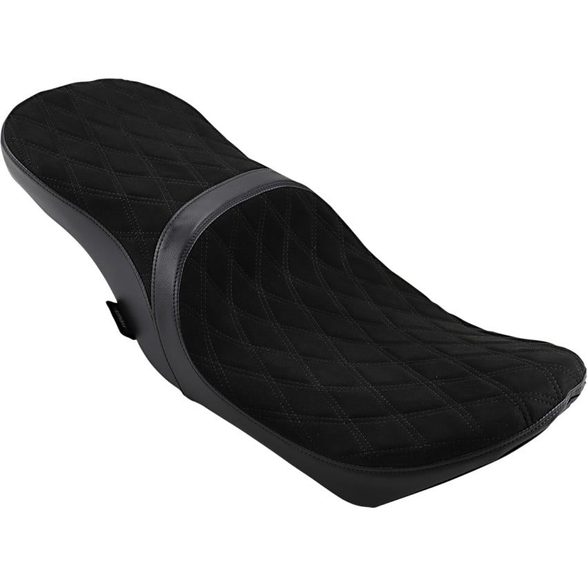 Drag Faux Suede DBL Diamond Low Profile Touring Seat for Yaffe Tank Harley 08-23
