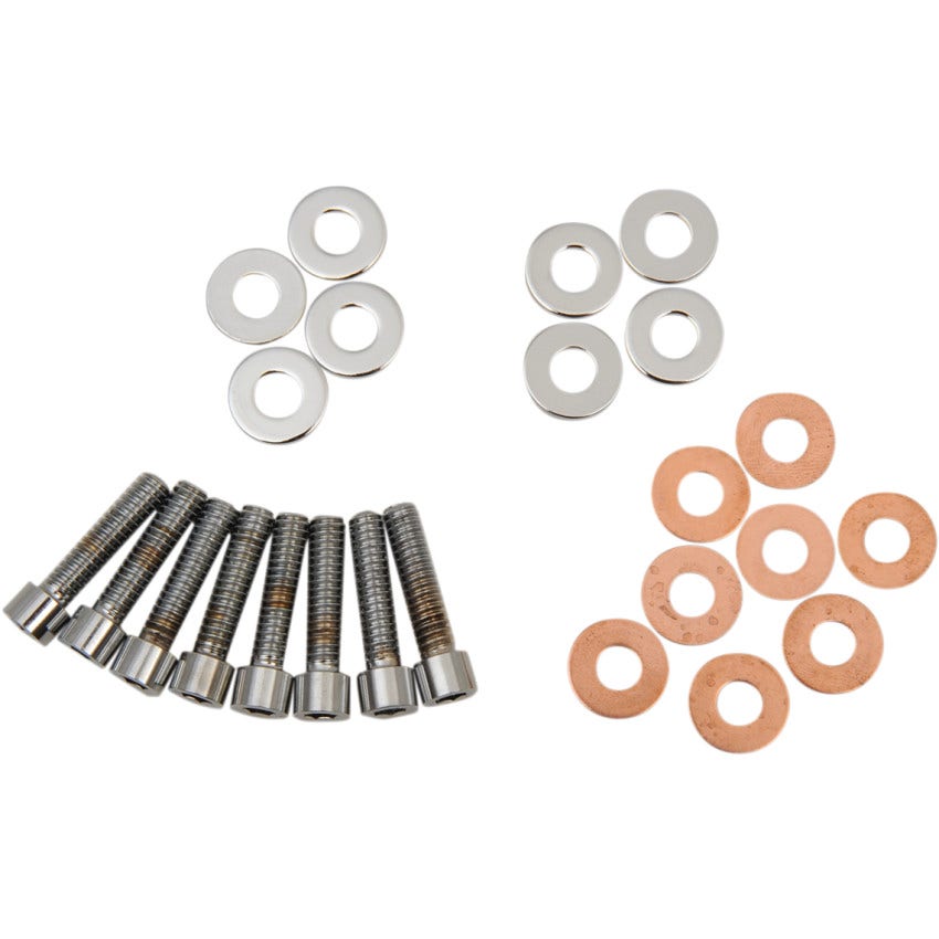 Drag Specialties Chrome Smooth Rocker Box Mount Bolt Kit 4 Harley 86-03 XL