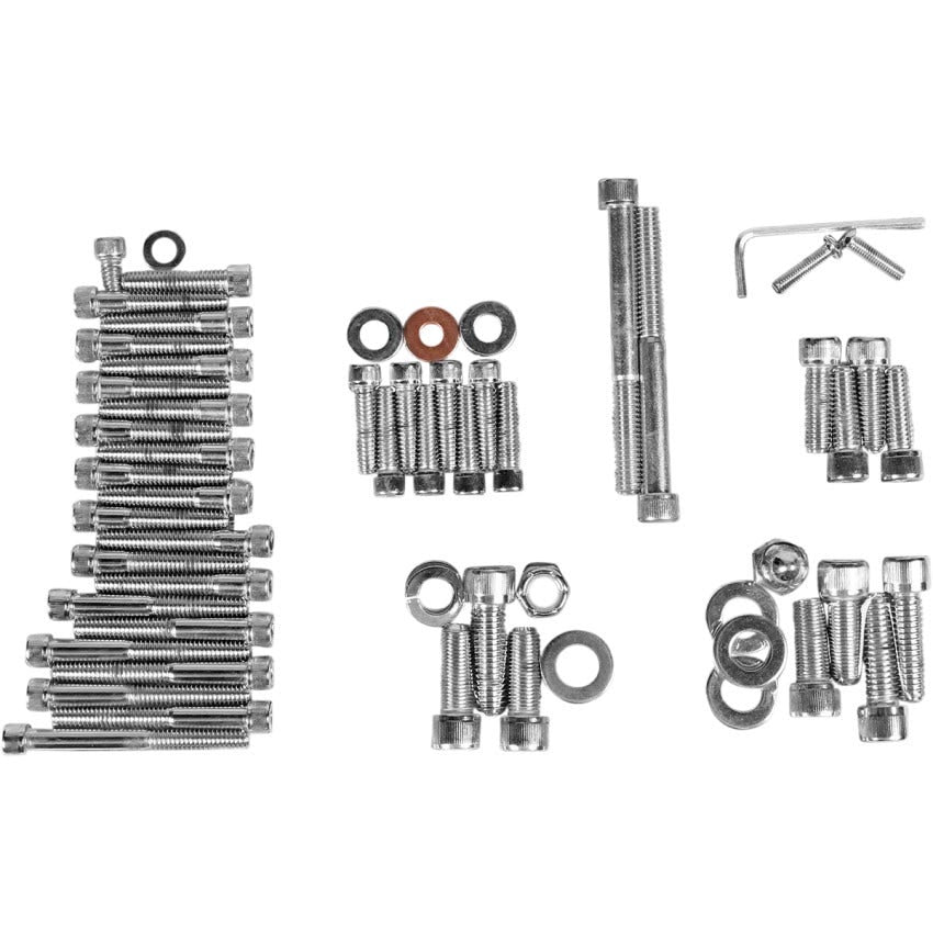 Drag Specialties Chrome Knurled Motor Bolt Kit 4 Harley 86-90 XL Models