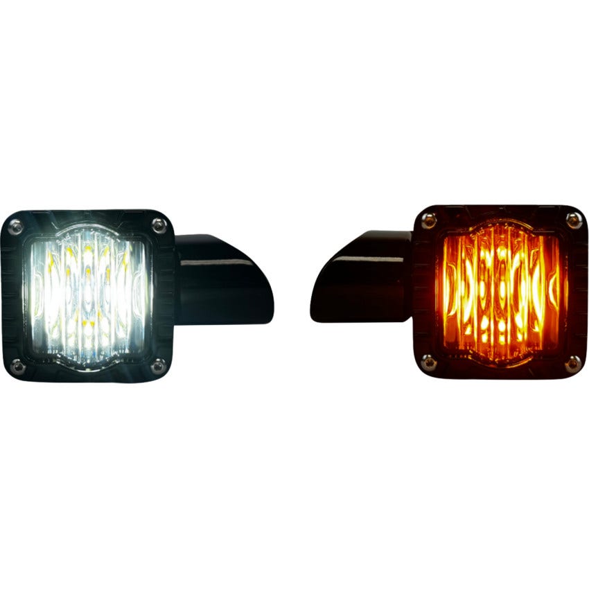 Custom Dynamics Shark Demon Smoke Lens LED Front Turn Signals Harley 15-25 FLTR