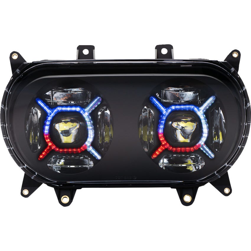 Custom Dynamics ProGLOW Double-X LED Headlights for Harley Road Glide