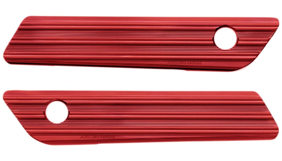 Arlen Ness 03-616 Red Saddlebag Latch Covers Billet Pair Harley Touring 14-21