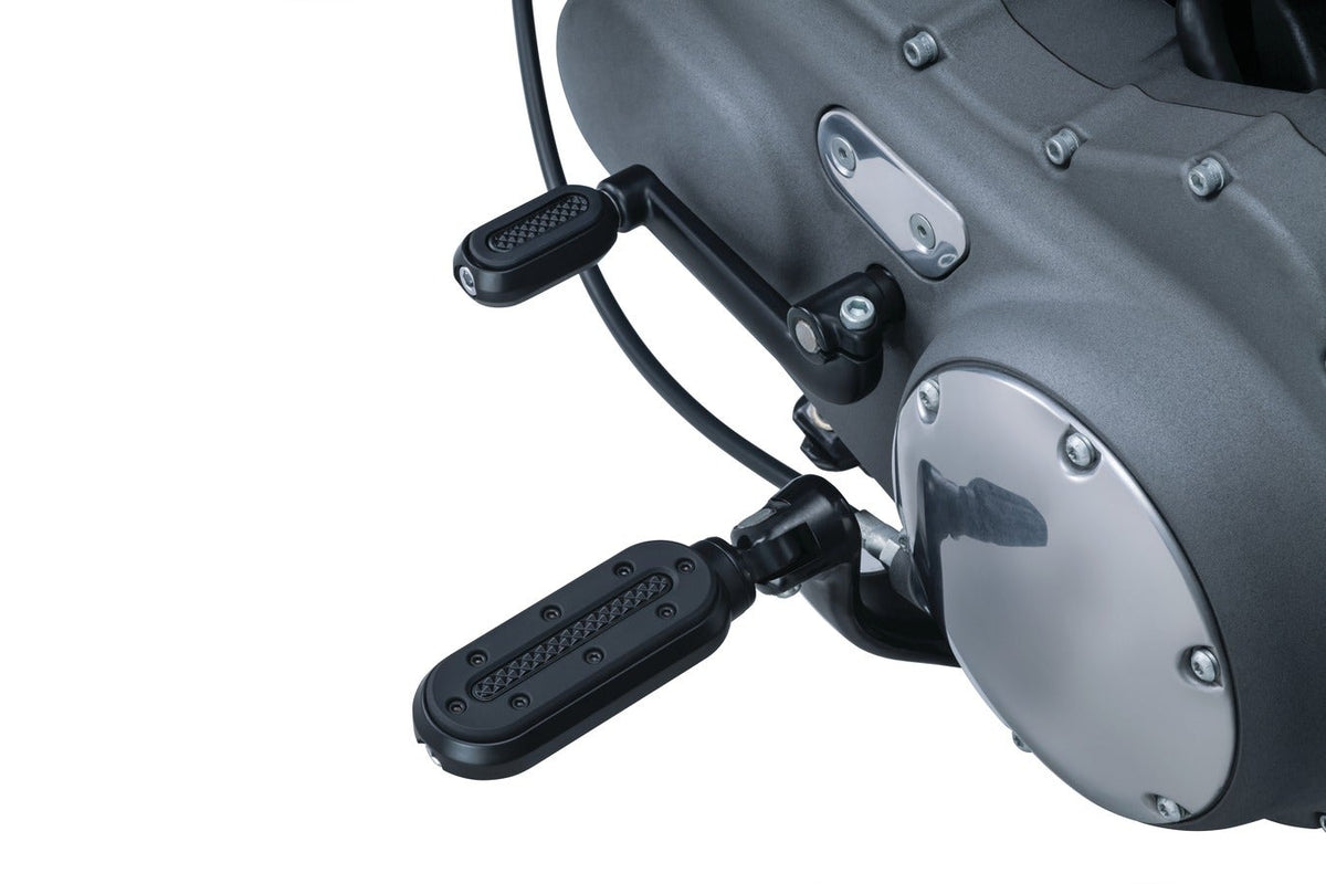 Kuryakyn Heavy Industry Satin Black Male Mount Foot Pegs for Harley FL Softail Dyna XL 7032