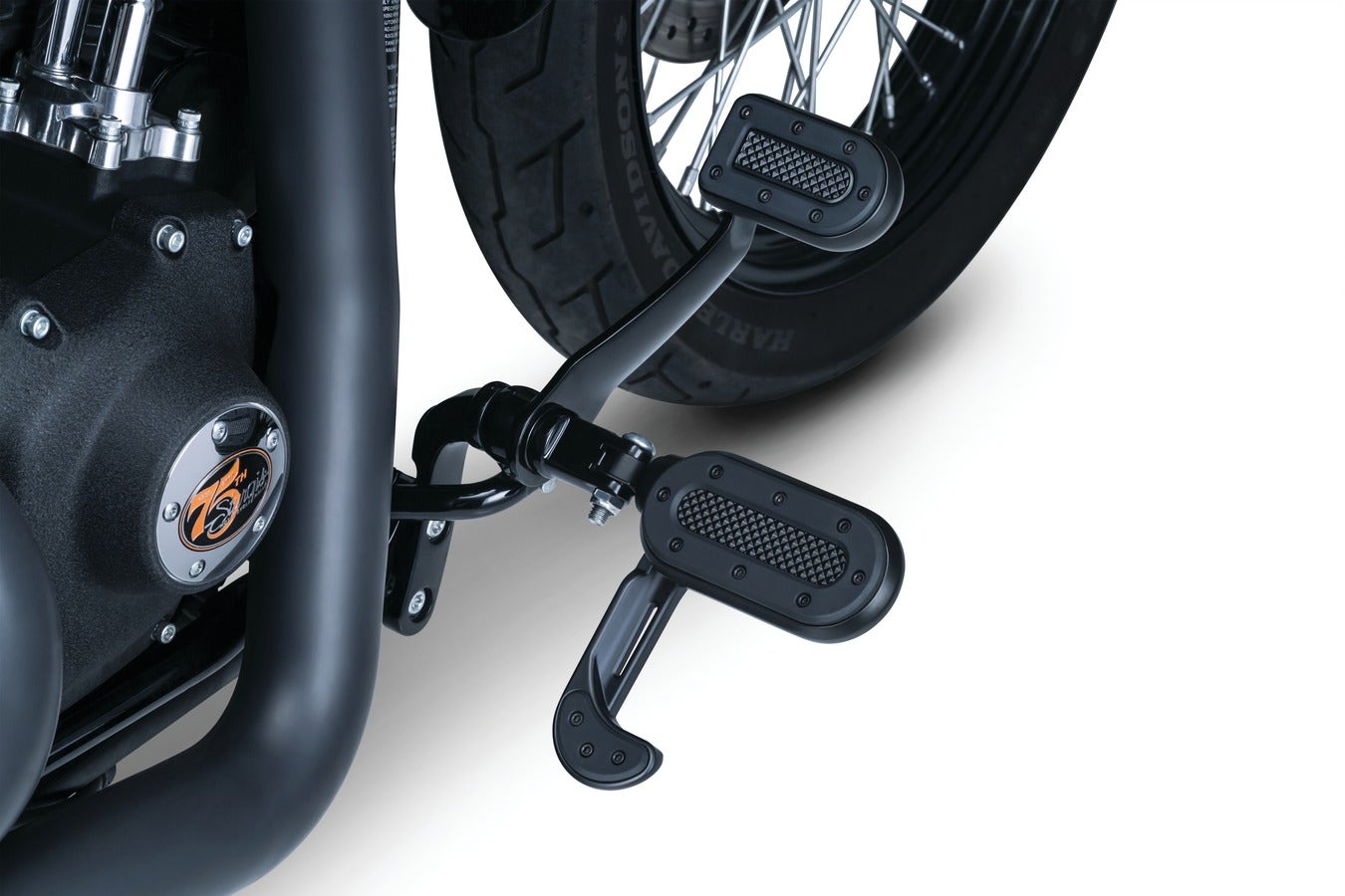Kuryakyn Heavy Industry Satin Black FX Brake Pedal Pad for Harley Softail Dyna XL 7038