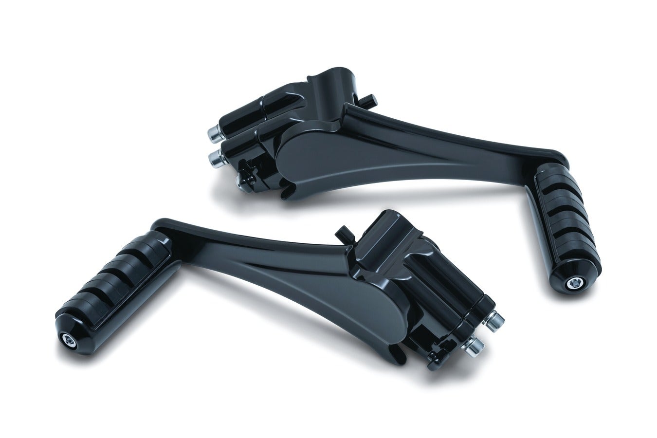 Kuryakyn Gloss Black Adjustable Passenger Pegs for '10-'17 Harley Touring