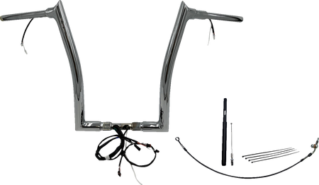 FBI Fat Baggers Wired 1-1/2" Pointed Top Handlebar Kits for FLTR '21-'25 - Chrome / 16"