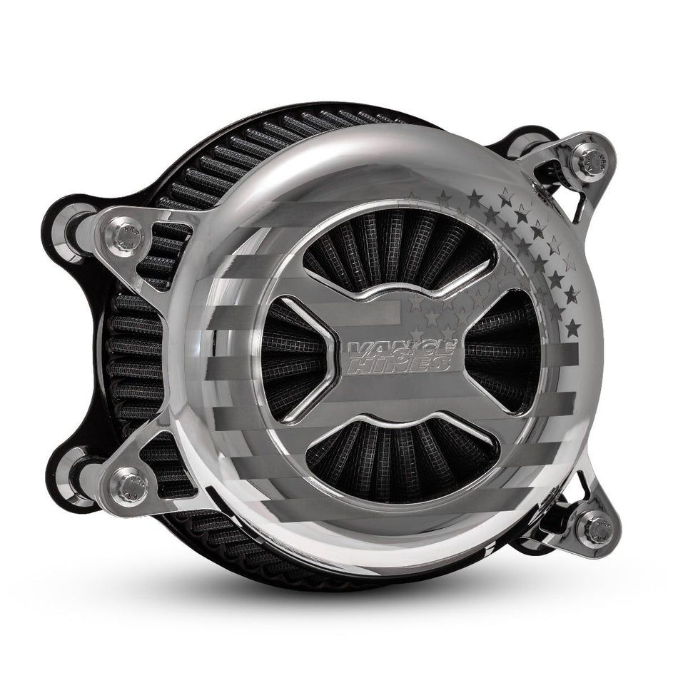 Vance & Hines 72045FG Chrome VO2 America Billet Air Intake Cleaner Harley M8