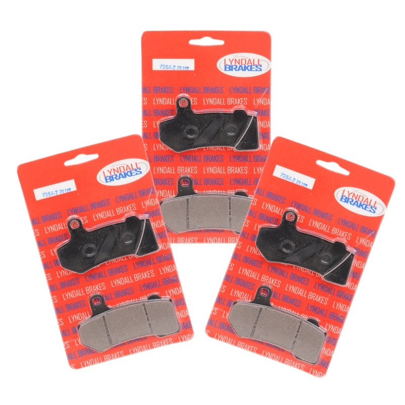 Lyndall Racing 7254-Z PLUS Brake Pads 3 Pair Sets Harley FL Repl. 41854-08