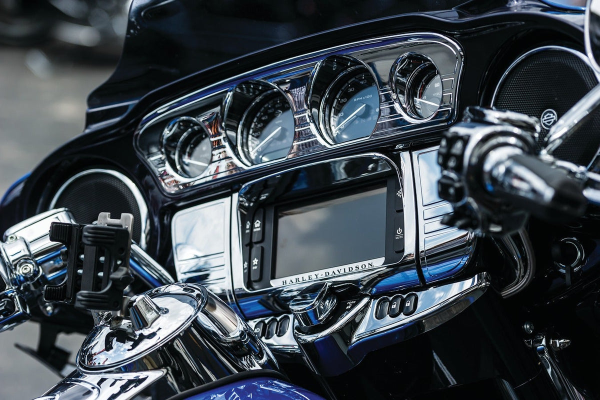 Kuryakyn Chrome Batwing Dash Switch Panel Accent Cover Harley 14-17 7283