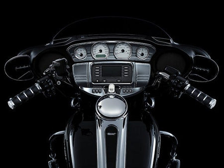 Kuryakyn Chrome Tri-Line Gauge Trim for Harley '14-'17 Touring & Trike