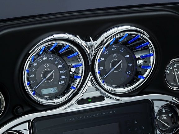Kuryakyn Chrome LED Speedo-Tach Bezels Harley