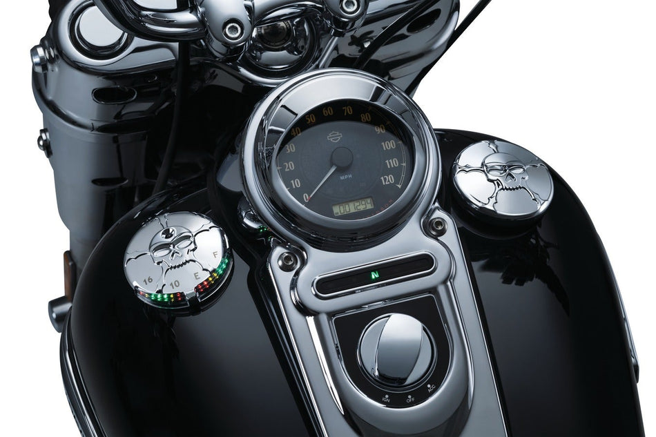 Kuryakyn Chrome Zombie Vented Screw In Gas Fuel Cap for Harley 96-17 FL FX XL