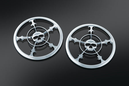 Kuryakyn Chrome Zombie Front Fairing Speaker Grills for Harley FLH/T 14-17