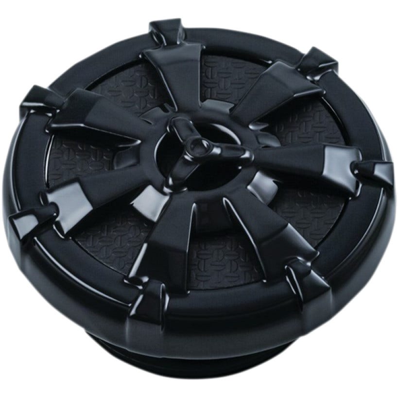 Kuryakyn Black Alley Cat Vented Screw In Gas Fuel Cap for Harley 96-16 FL FX XL