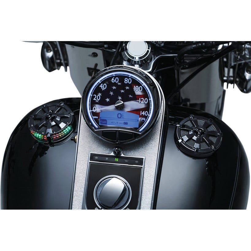 Kuryakyn Black Alley Cat Vented Screw In Gas Fuel Cap for Harley 96-16 FL FX XL