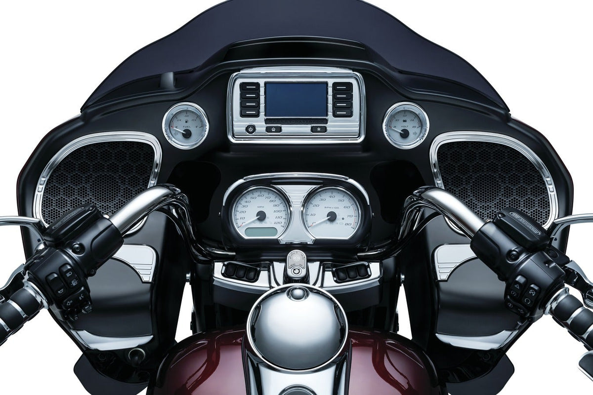 Kuryakyn Chrome Tri Line Speaker Grill Accents for Harley Road Glide FLTR 15 | 7385