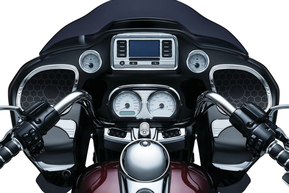 Kuryakyn Chrome Tri Line Speaker Grill Accents for Harley Road Glide FLTR 15 | 7385