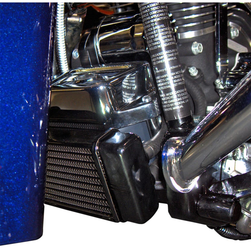 Jagg Black Horizonal Low Mount 10 Row Oil Cooler Kit Harley Touring 84-08