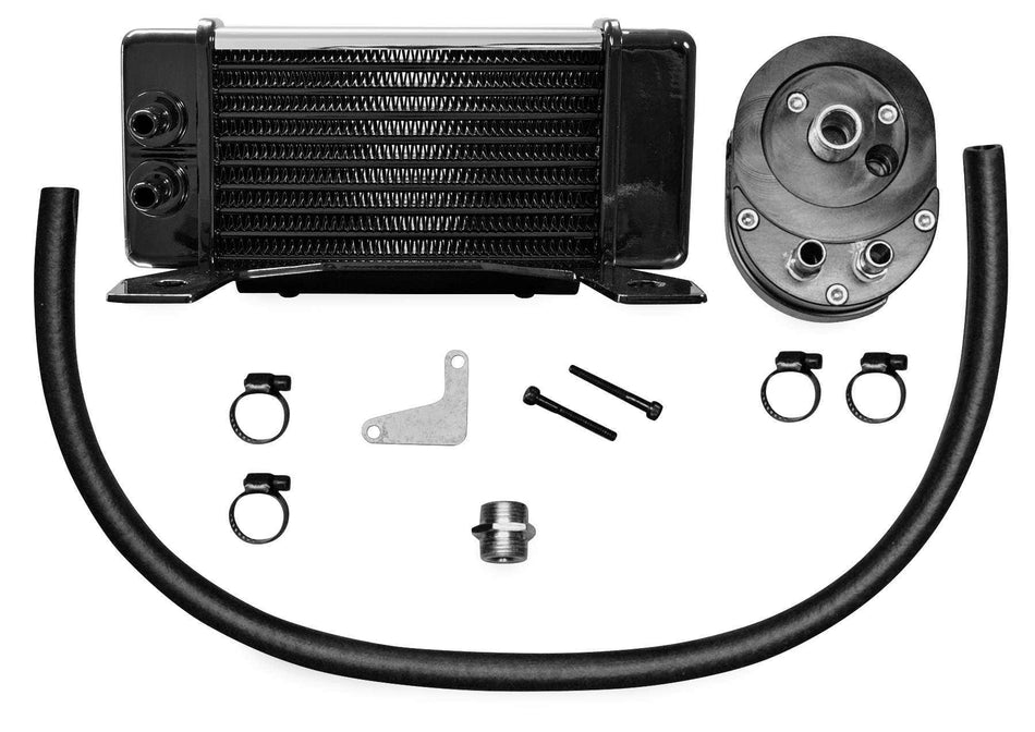 Jagg Chrome Horizonal Low Mount 10 Row Oil Cooler Kit Harley Touring 84-08