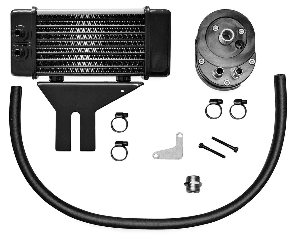 Jagg Chrome Horizonal Low Mount 10 Row Oil Cooler Kit Harley Dyna 91-16