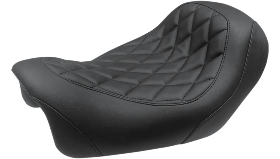 Mustang Wide Tripper Solo Black Diamond Stitch Seat 4 Harley 14-17 FXDF